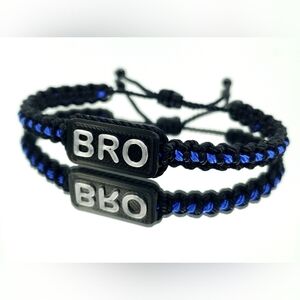 Police Thin blue line brother bracelet, police sibling bracelet, customizable